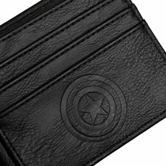 Marvel The Falcon and the Winter Soldier Black PU Faux Leather Bi-Fold Wallet - Picture 3 of 10